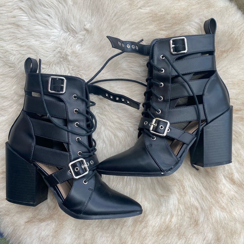 Strappy Bootie Heel
